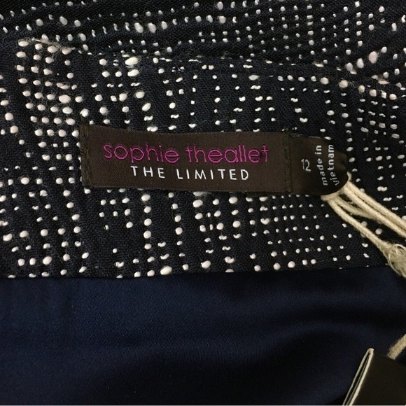 THE LIMITED Sophie Theallet Pencil Skirt Abstract Dot Pattern Navy Size 12 NWT - Picture 8 of 12